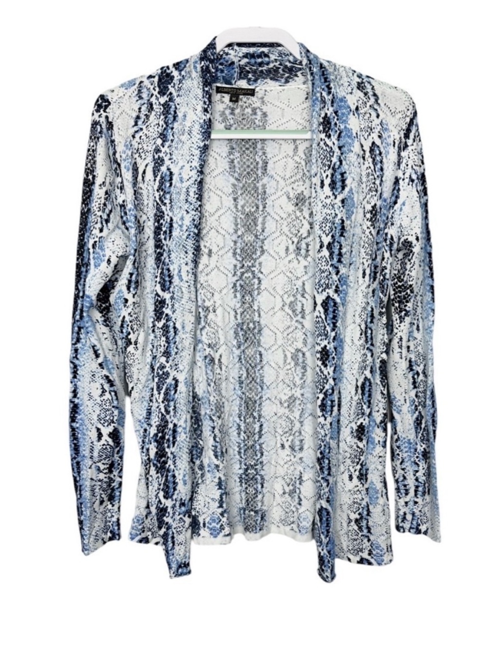 Alberto Makali Floral Perforated Open Front Cardigan